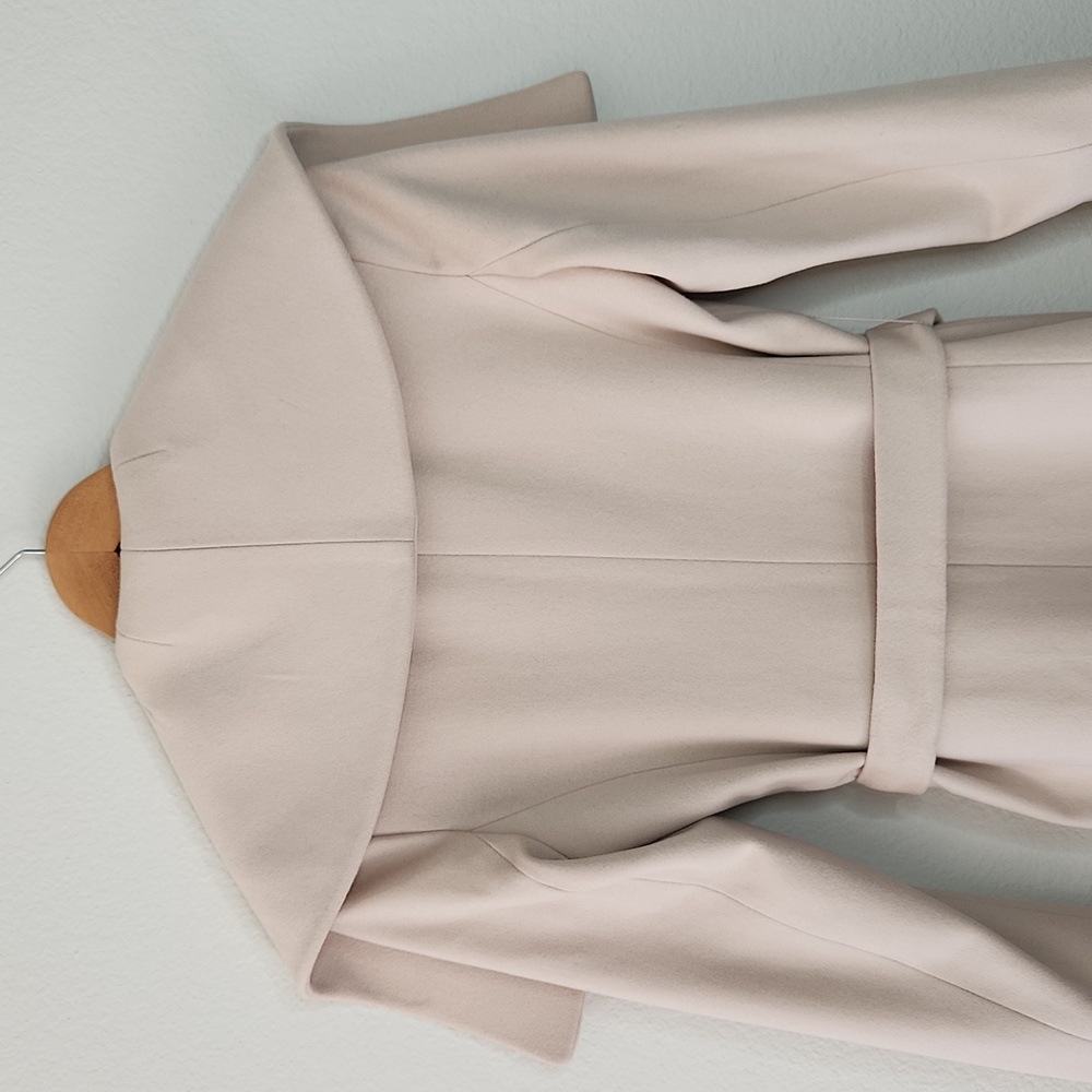 Overland Loro Piana Italian Wool Cream Vintage Winter Coat Size 6 Belted Jacket - Picture 6 of 16